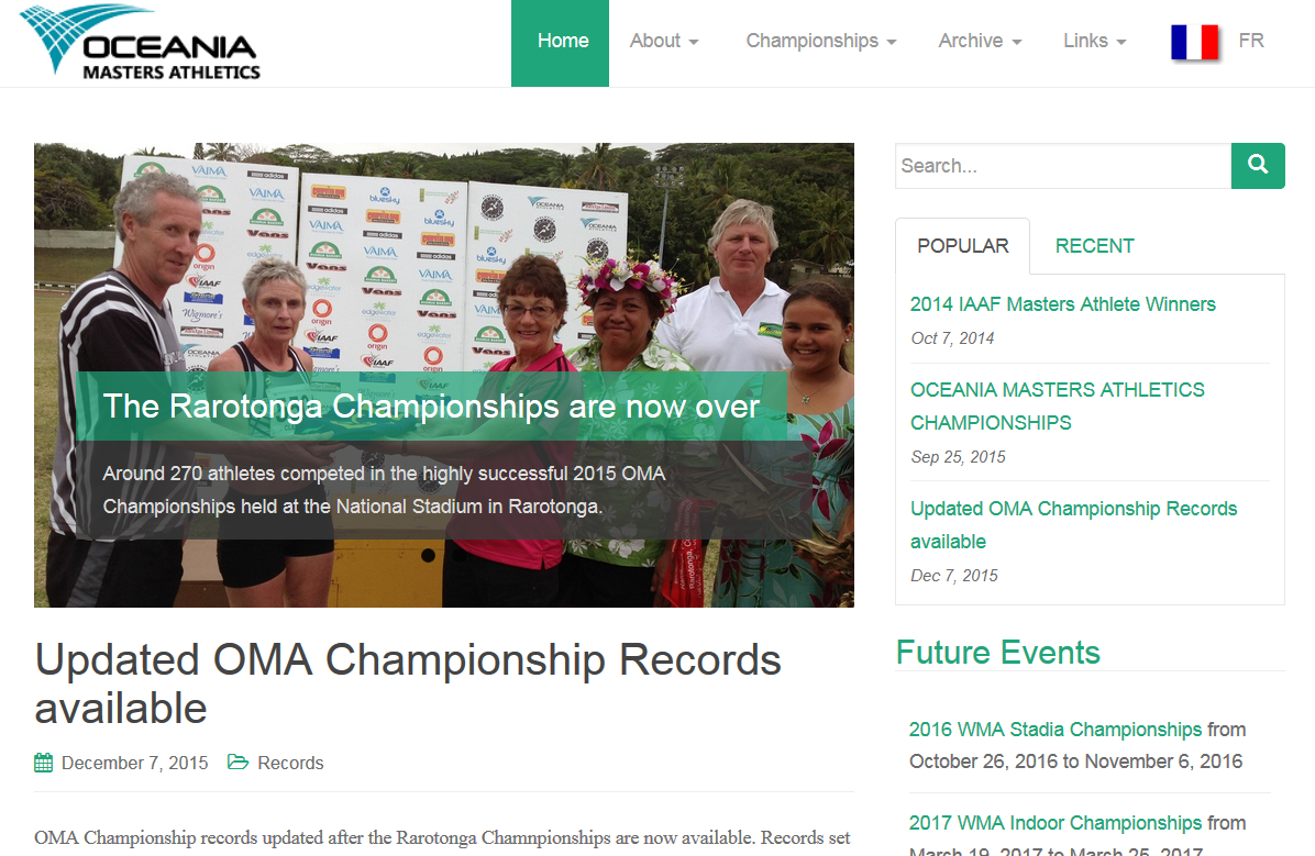 OMA homepage screenshot