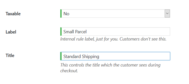 Image of setting shipping title