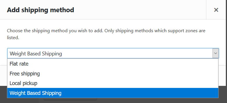 Add weight based shipping method