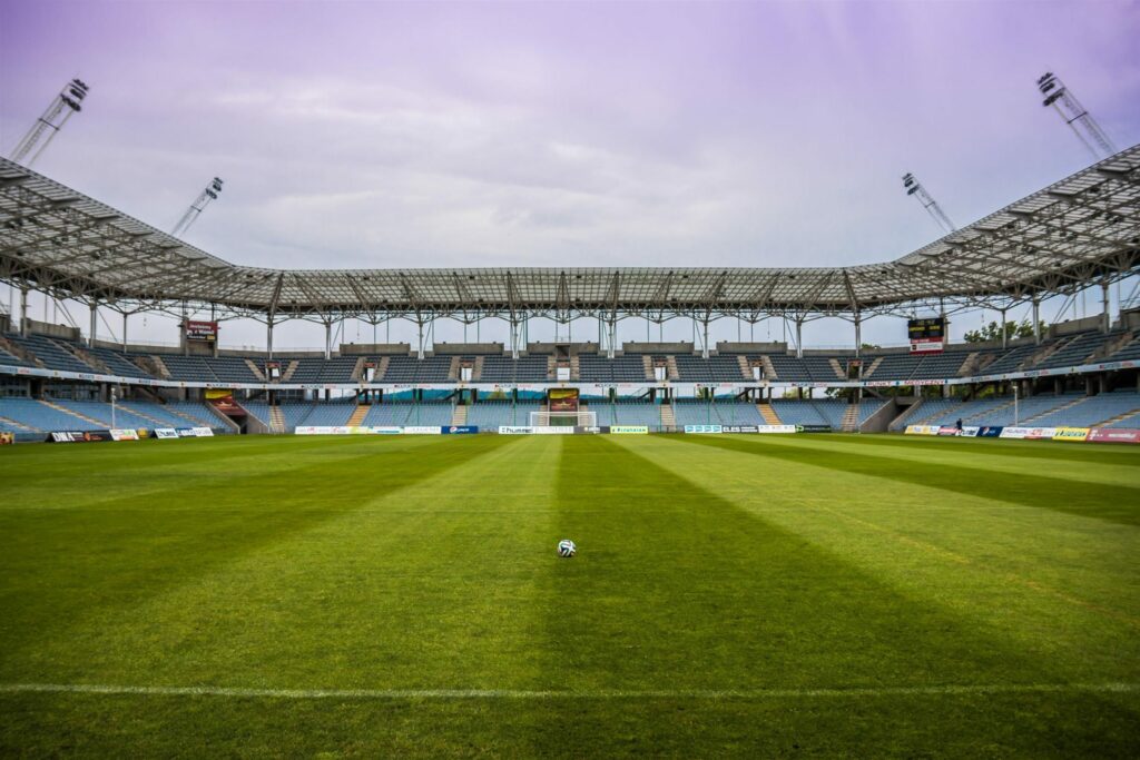 Empty football field image