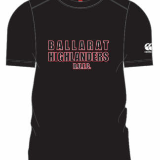 Club Plain Black Tee- Red + White EMB