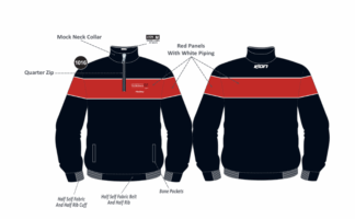 NEW DESIGN (red and black) Male 1/4 Zip
